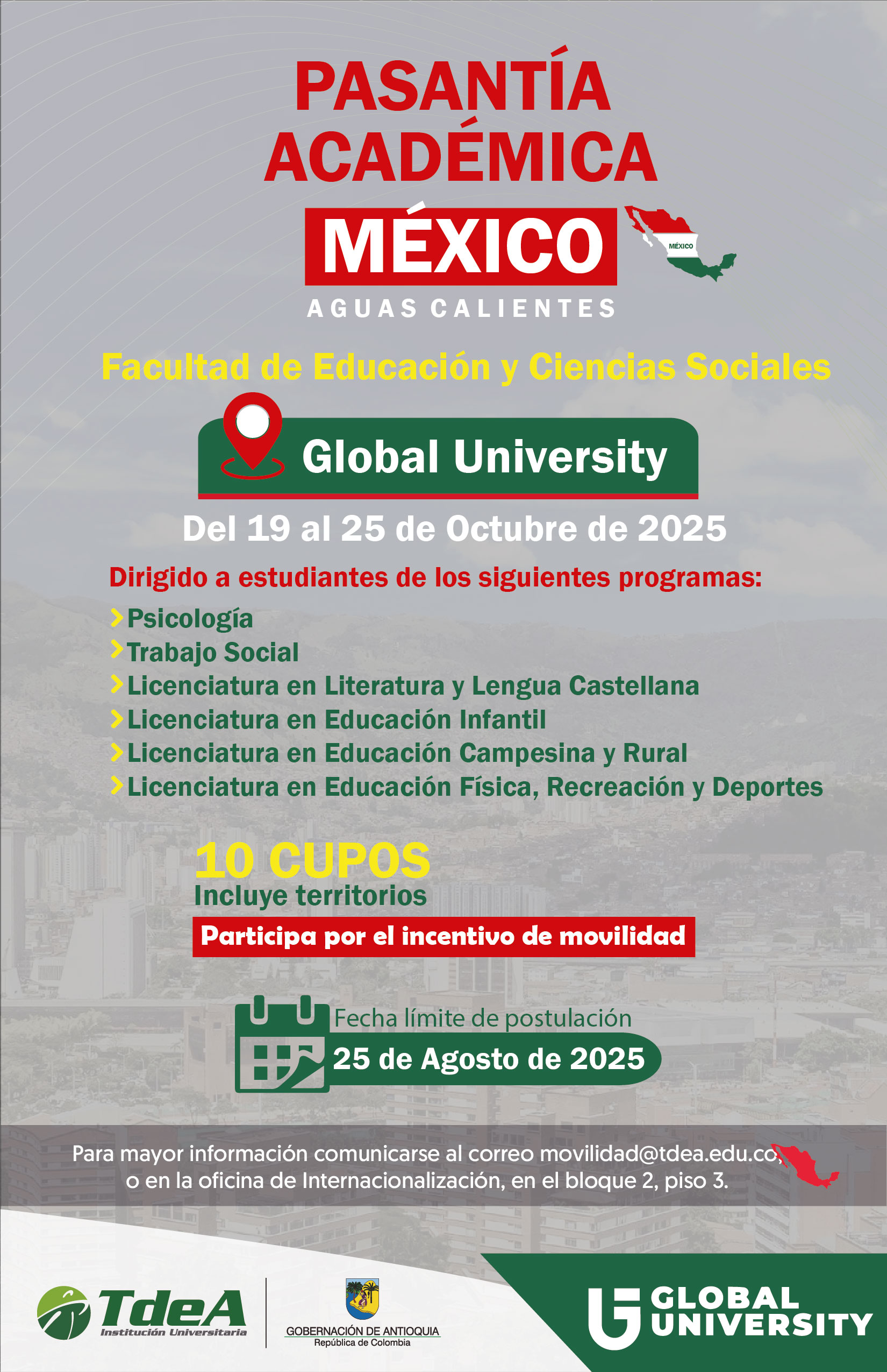 Pasantía a México Aguas Calientes - Facultad de Educación y Ciencias Sociales