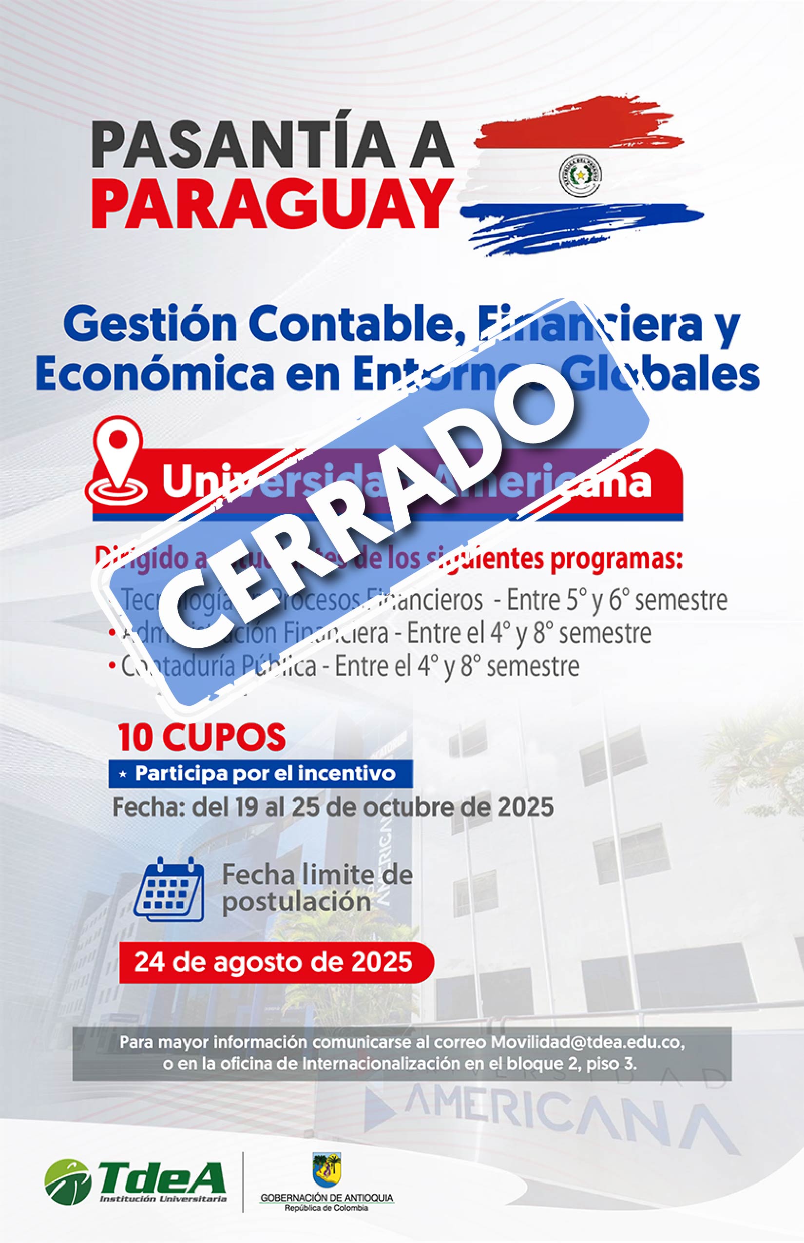 Pasantía a Paraguay en Gestión Contable, Financiera y Económica en Entornos Globales