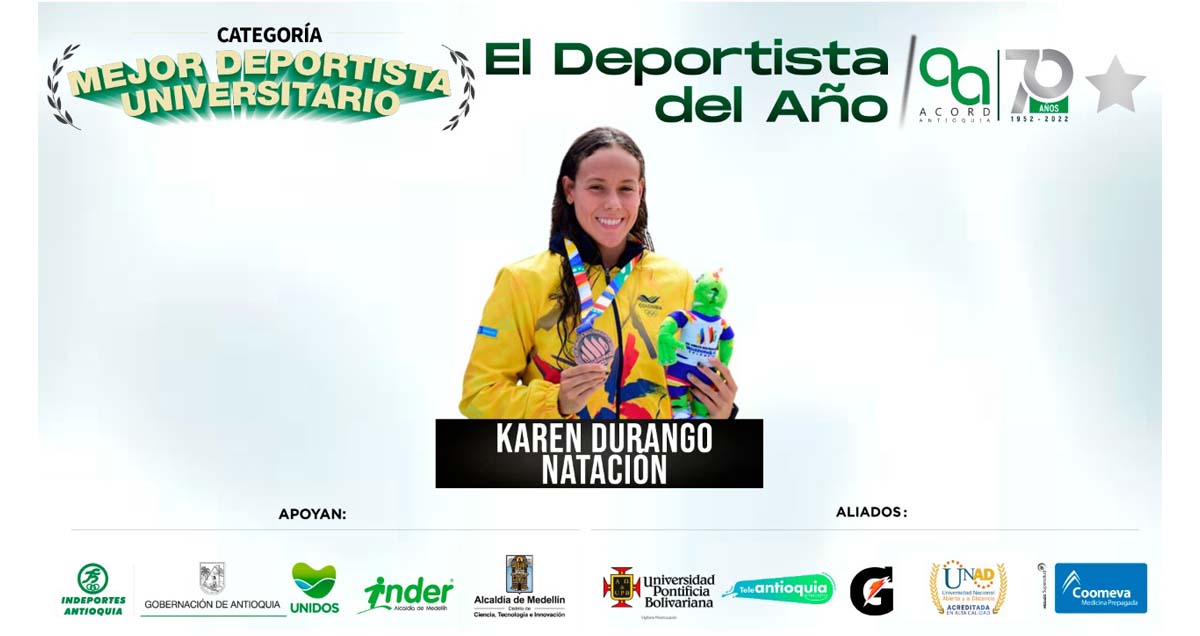 Estudiante del TdeA, Karen Durango, Mejor Deportista Universitaria del Año