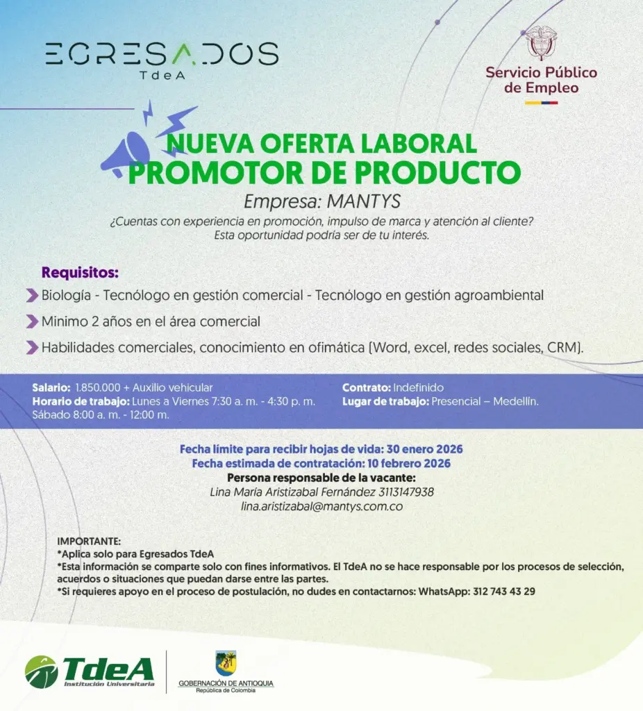 Oferta de empleo: Promotor de Producto