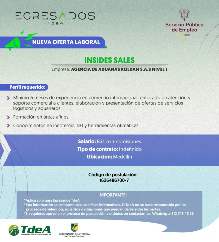 Oferta de empleo: Insides Sales