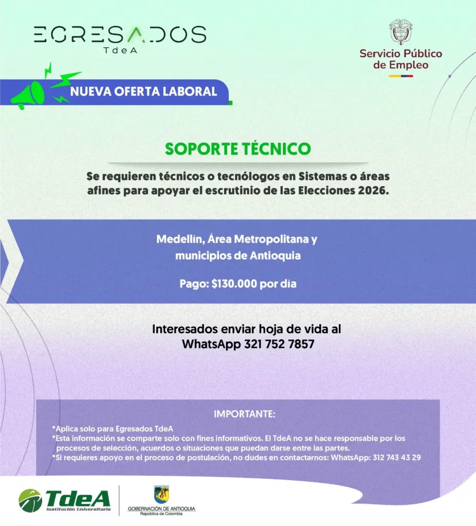 Oferta de empleo: Soporte Técnico