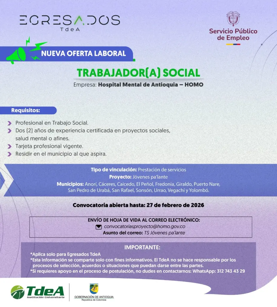 Oferta de empleo: Trabajador(a) Social