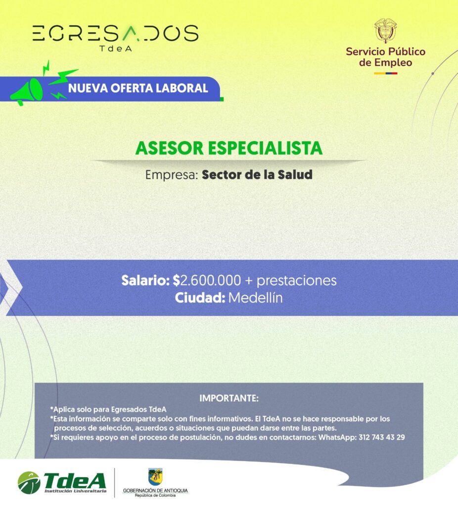 Oferta de empleo: Asesor Especialista