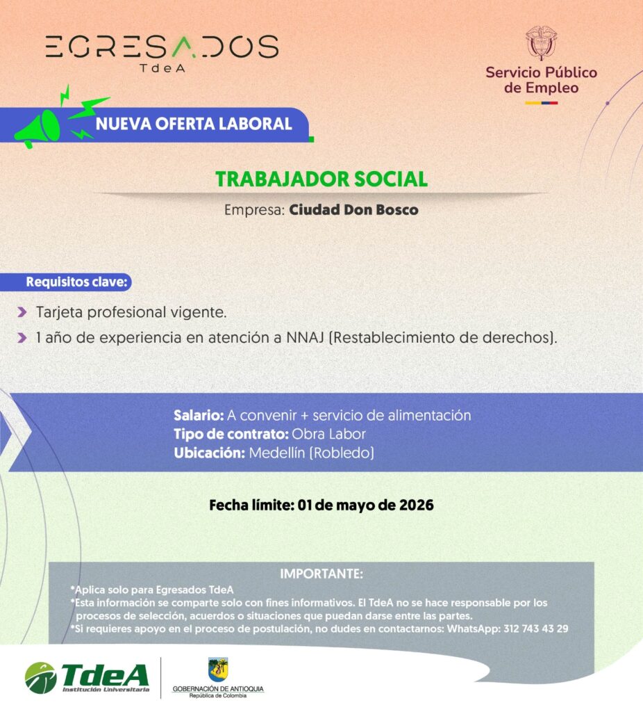 Oferta de empleo: Trabajador Social