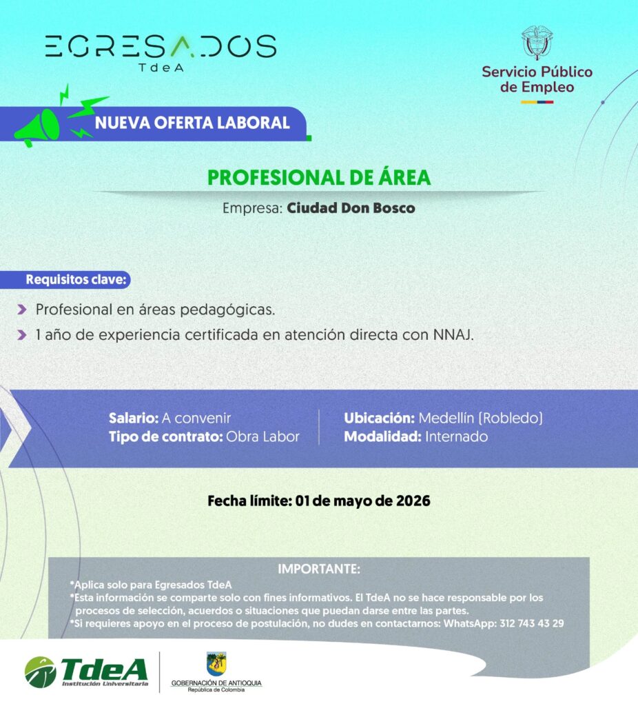 Oferta de empleo: Profesional de Área