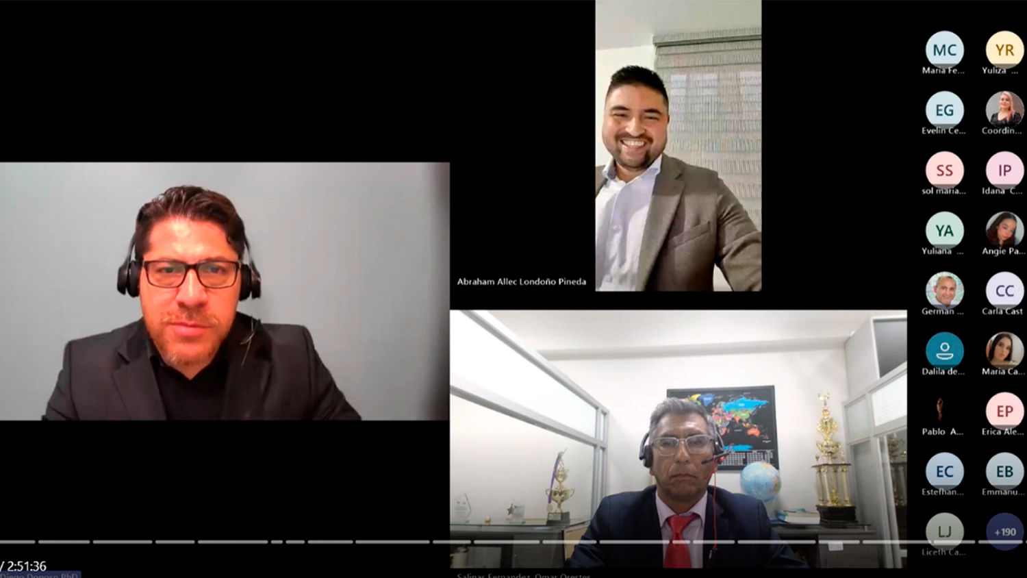 Abraham Allec Londoño, Salinas Fernández Omar y el PhD Diego Donoso fueron otros de los ponentes de este seminario.
