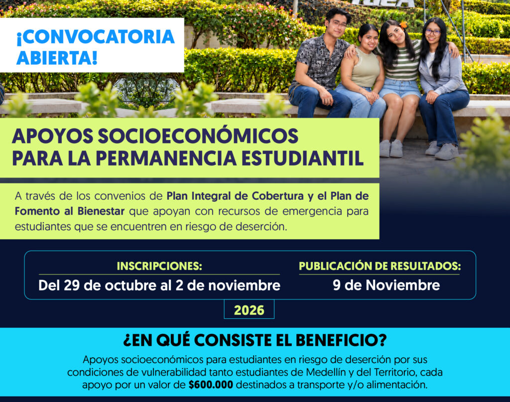¡CONVOCATORIA ABIERTA! Apoyos socioeconómicos para la permanencia estudiantil